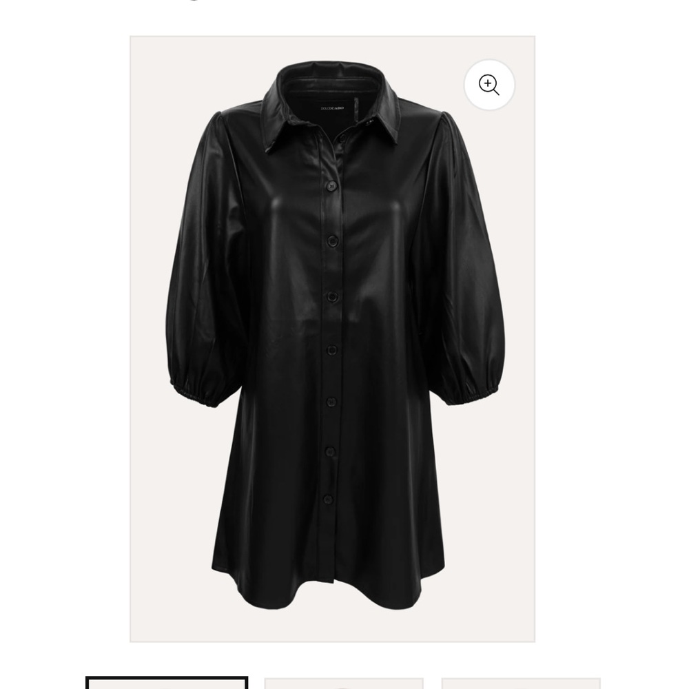 Dolce Cabo Vegan Leather Shirt Dress